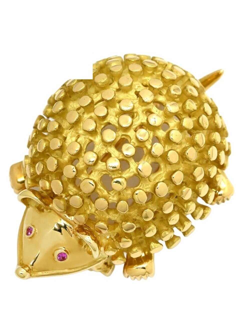 Tiffany & Co Brooch Jean Schlumberger Hedgehog Motif Yellow Gold T&Co 18k
